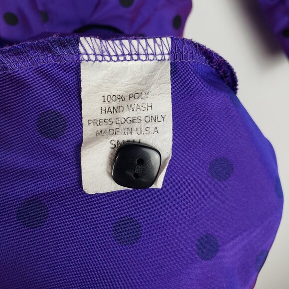 Beluva Button Up Top Retro 3/4 Sleeve Iridescent Purple Polka Dot Size Small - Picture 7 of 7